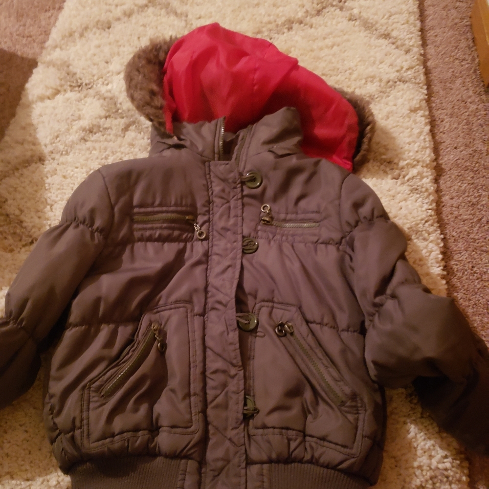 Army green colored coat